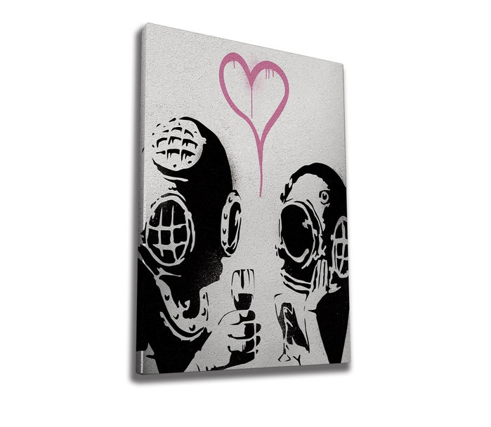 Wallity WY13 Banksy Lienzo Decorativo Enmarcado 50 x 70 cm